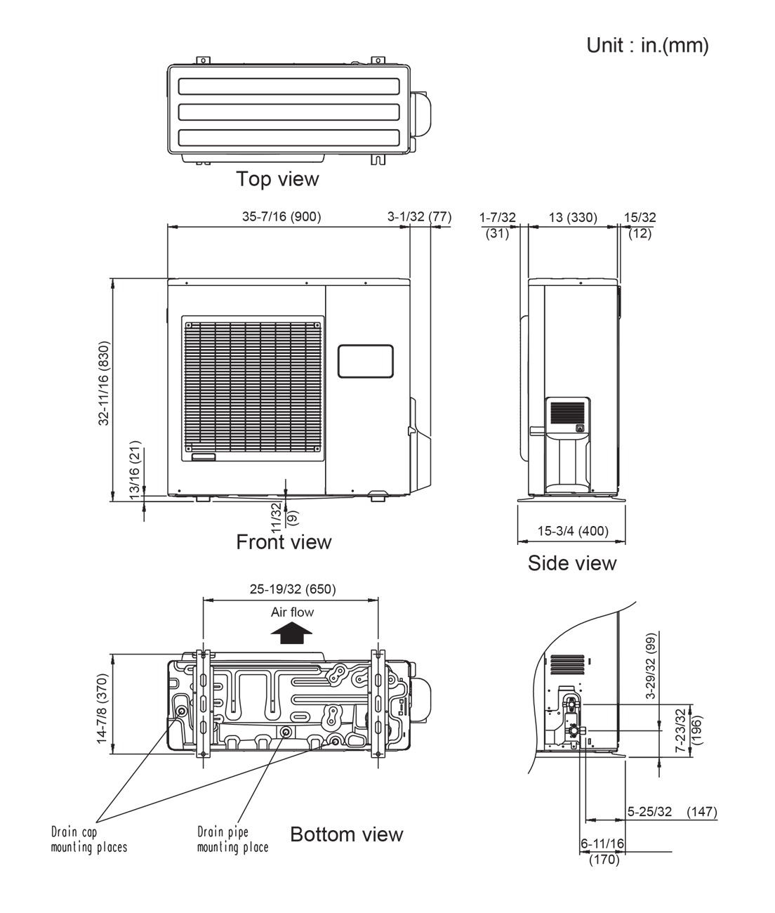 Outdoor Units: Dimensions Outdoor Units: Dimensions