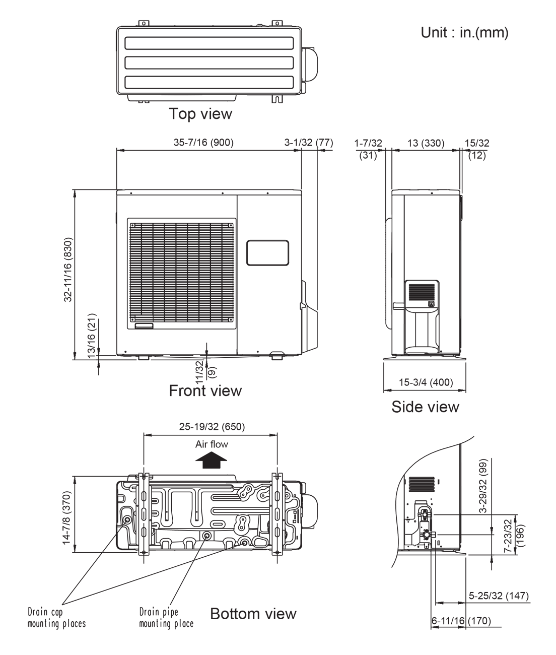 Outdoor Units: Dimensions Outdoor Units: Dimensions