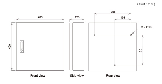 Control Unit Dimensions: 400 × 400 × 120 mm