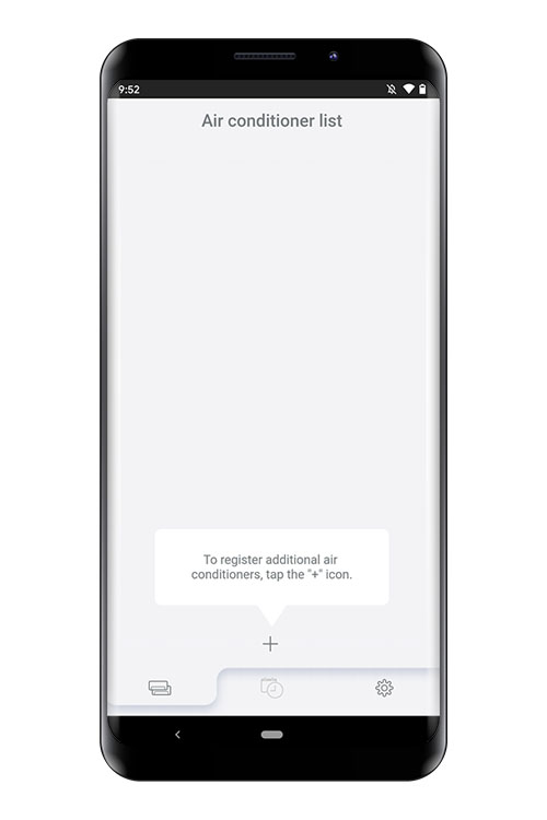 Tap [＋] to add a new air conditioner.