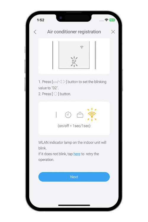 Press the WPS button on the WLAN router that you are connecting to. Refer to the operating manual of the WLAN router for the location of the button and how to press it.