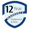 12-Year Parts and Compressor warranty.