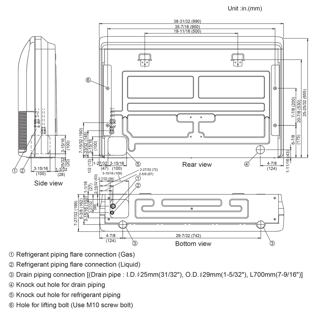 Indoor Units: Dimensions