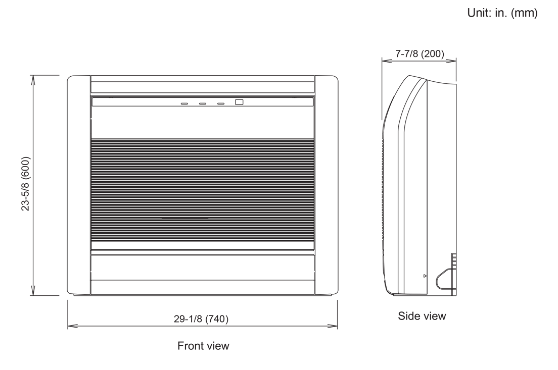 Indoor Units: Dimensions