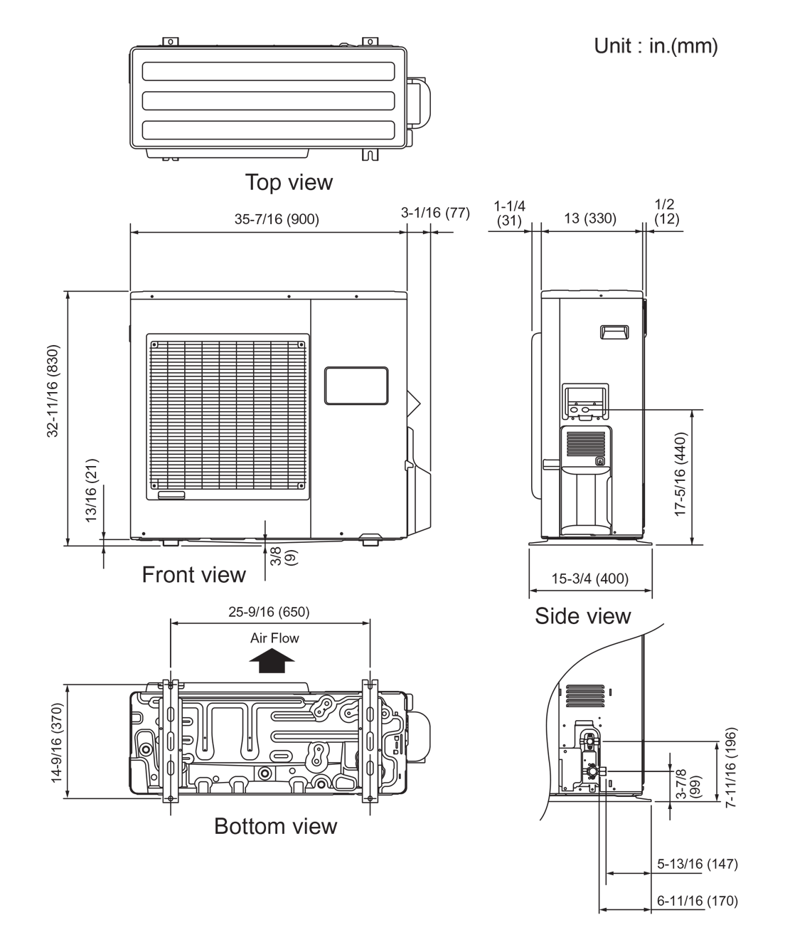 Outdoor Units: Dimensions Outdoor Units: Dimensions
