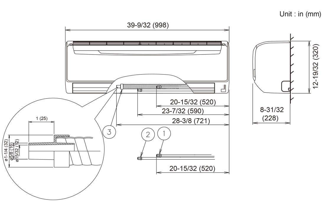 Indoor Units: Dimensions