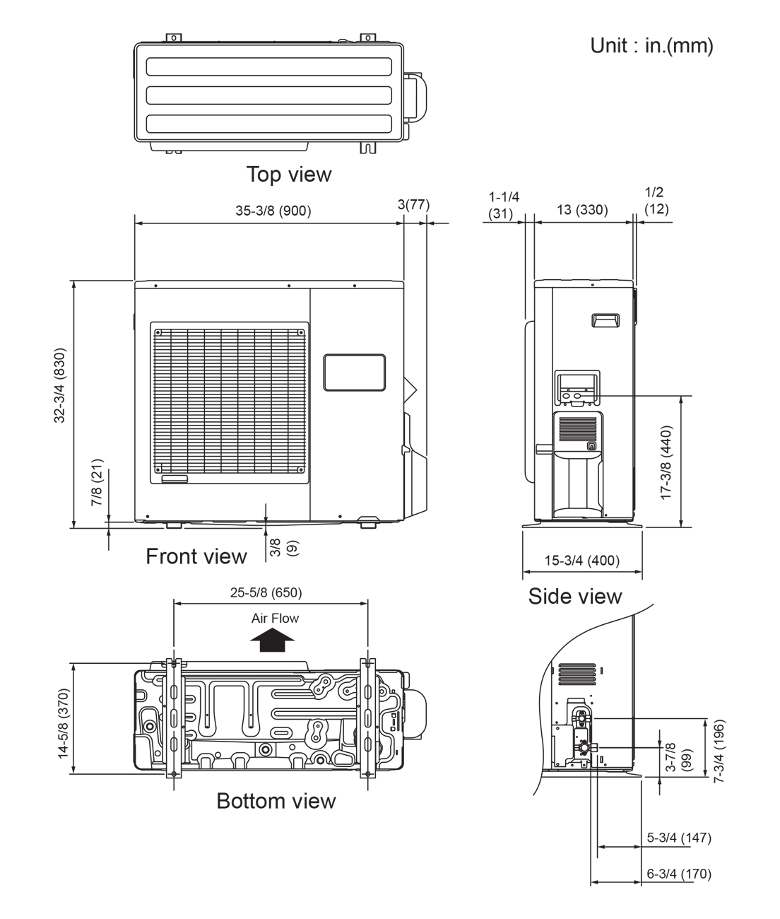 Outdoor Units: Dimensions Outdoor Units: Dimensions